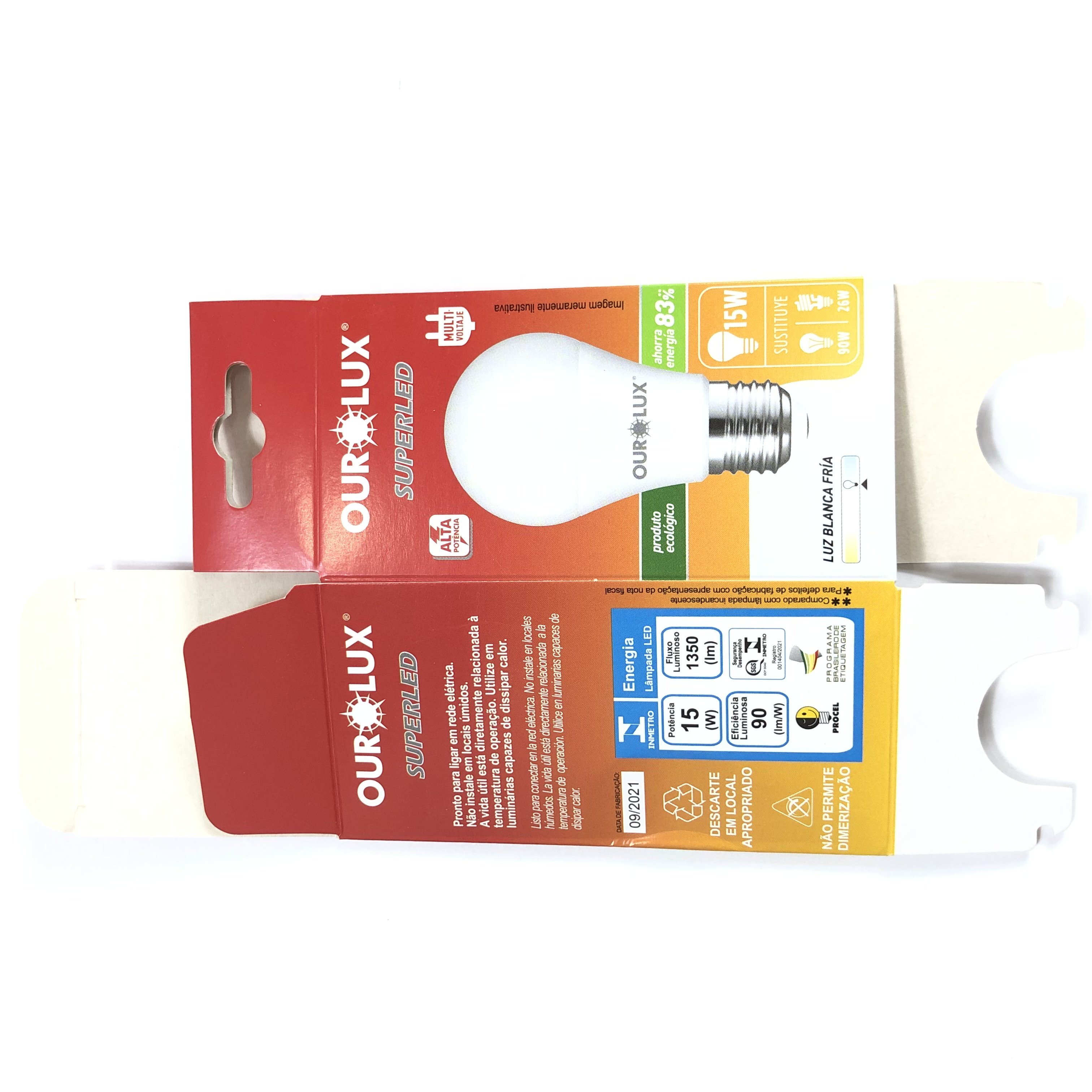 High end Electric Products Lamp bulb packaging paper box with Pet clear window LED lighting paper box printing manufacturer