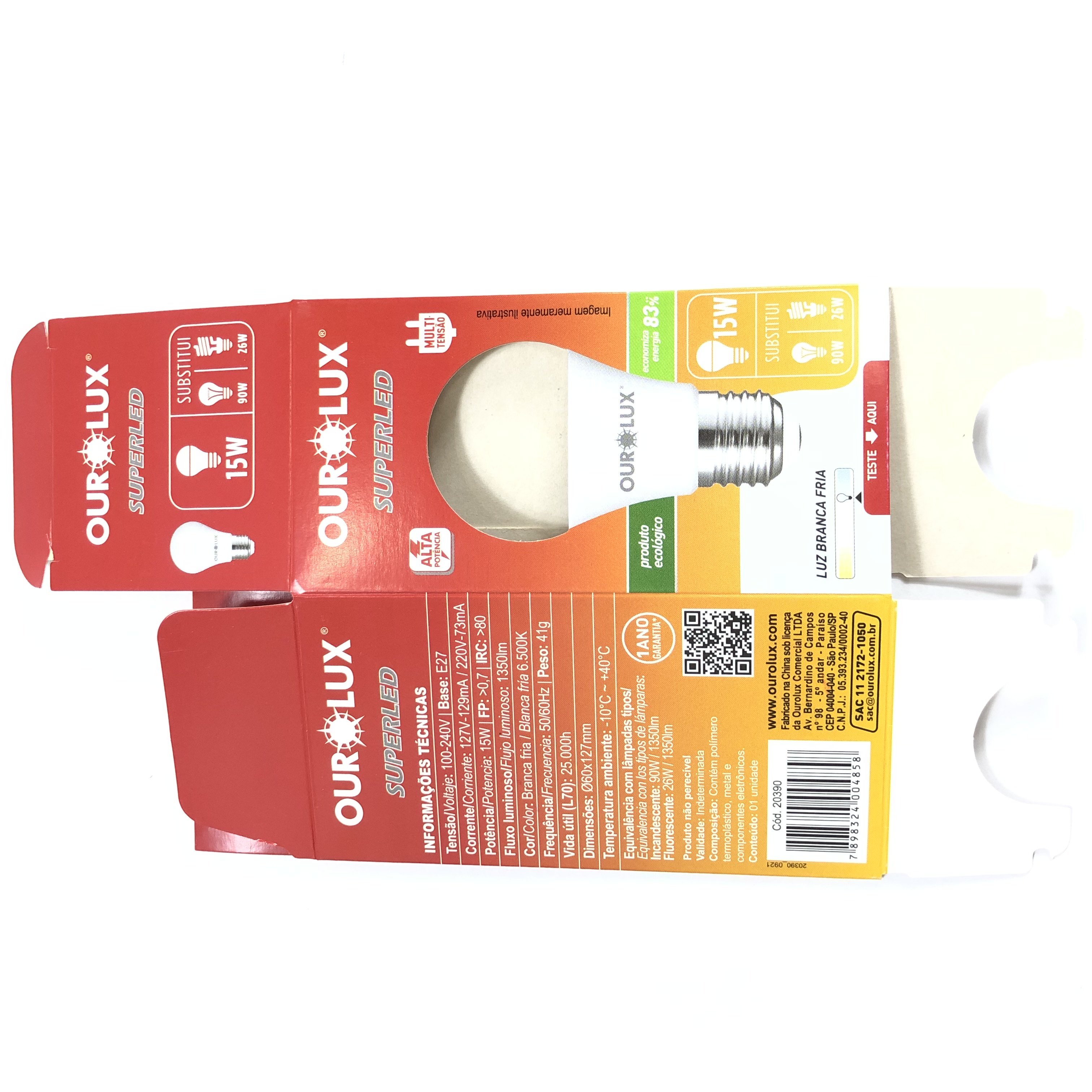 High end Electric Products Lamp bulb packaging paper box with Pet clear window LED lighting paper box printing manufacturer