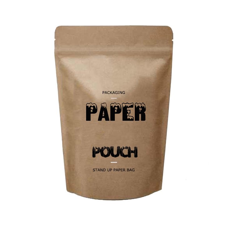 Stand Up Zipper Brown Kraft Paper Resealable Ziplock Heat Sealable Food Storage Doypack Packaging Pouches Bag