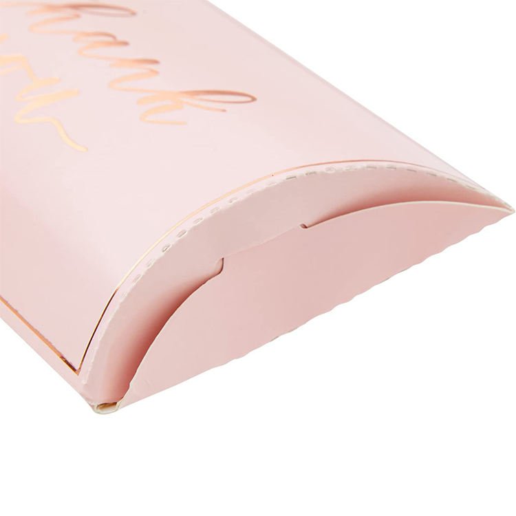 Custom Kraft Gold Foil Bakery Food Packaging Paper Box Small Wedding Favor Gift Pillow Paper Folding Boxes Candy Box