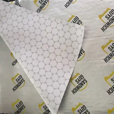 Customization Laminated Aluminum Foil Wrapping Paper Greaseproof Burger Sandwich Foil Wrap Honeycomb Kraft Paper