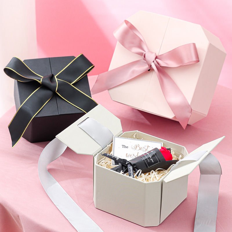 Custom Creative Design Handmade Biodegradable Gray Board Luxury Double Door Gift Box Packaging Paper Box For Gift