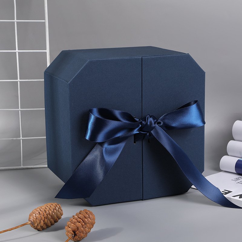 Custom Creative Design Handmade Biodegradable Gray Board Luxury Double Door Gift Box Packaging Paper Box For Gift