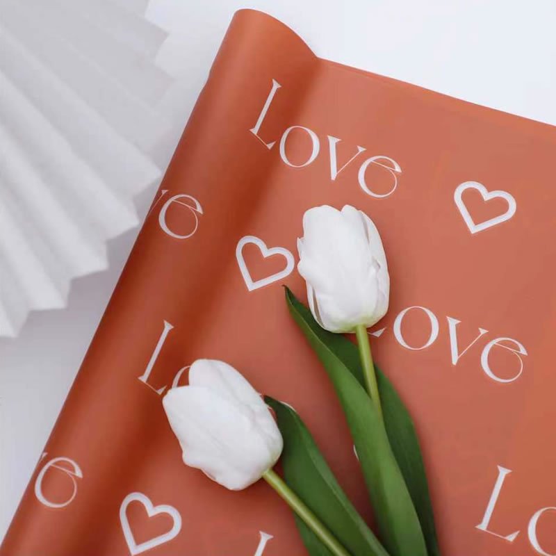20 Sheets Pack Waterproof Letter Print Floral Wrapping Paper Florist Supplies Packaging Paper for Birthday Wedding Gift DIY