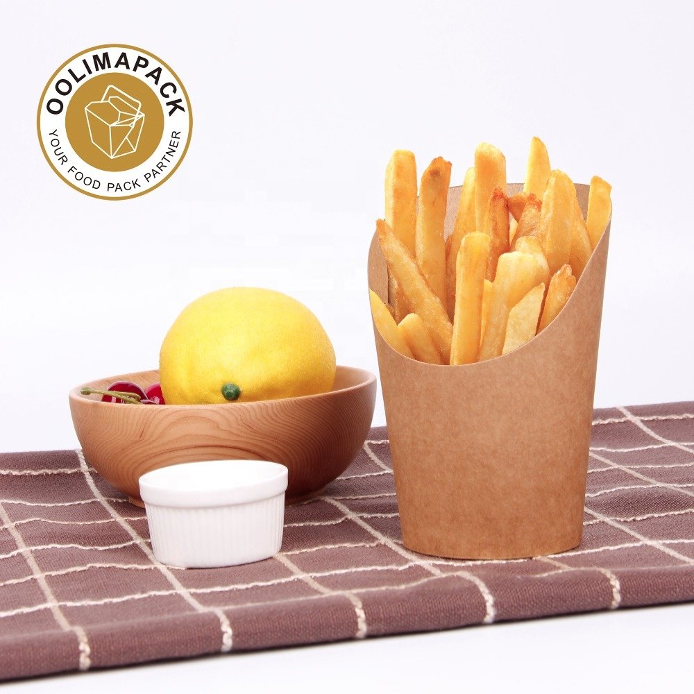 Paper cone for french fries box and waffle packaging,cone for fries