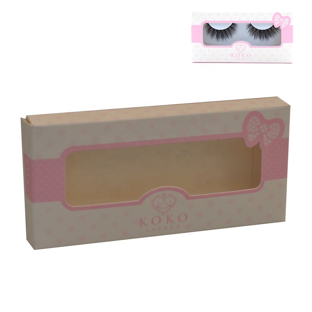 Wholesale custom eyelash box, Cheap eyelash packaging box with window