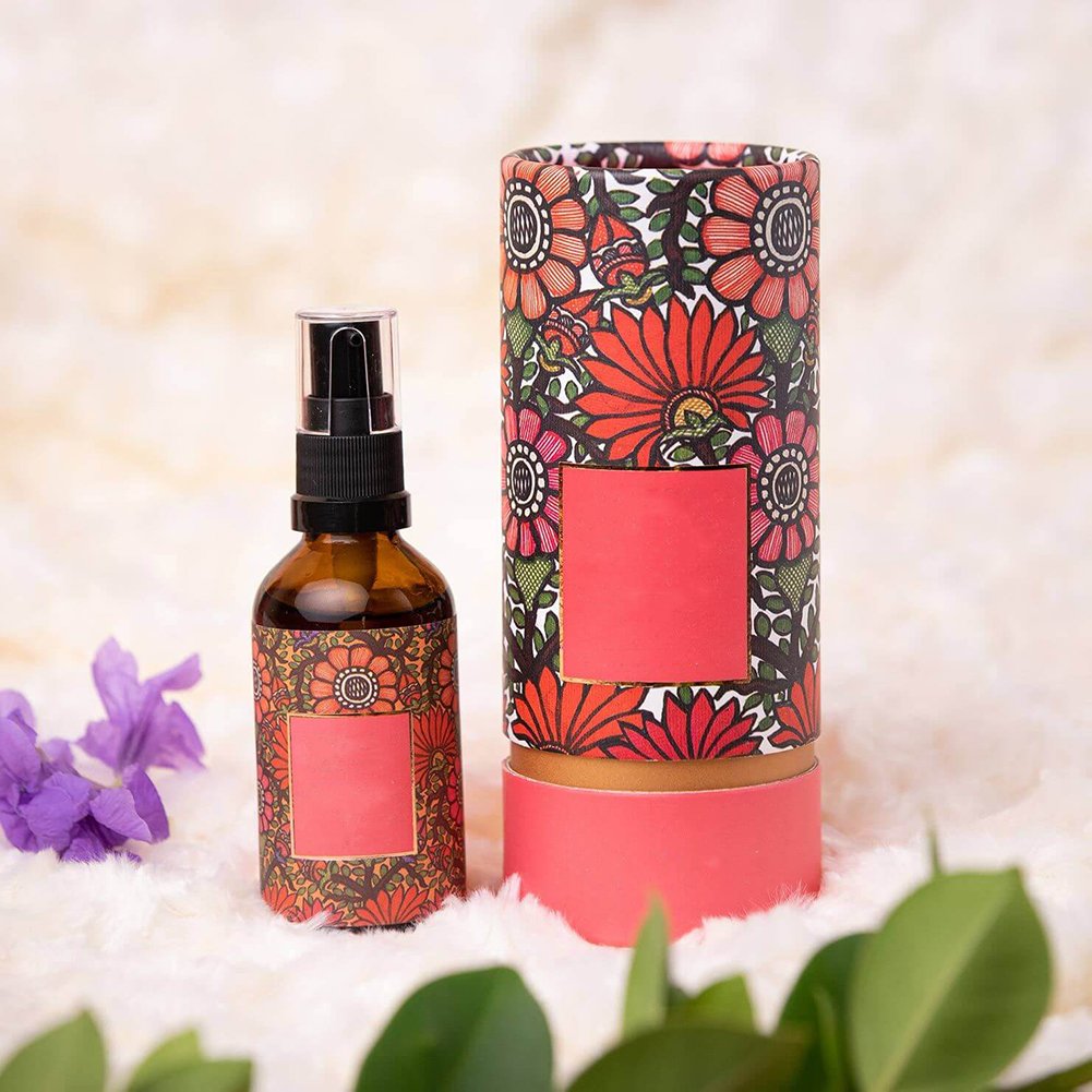 High Quality Custom Cosmetic Cardboard Packaged Round Tube Box Package For Essential Oil Perfume Bottle