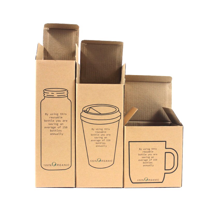 Wholesale factory custom corrugated cardboard bottle packaging paper kraft boxes for water bottle