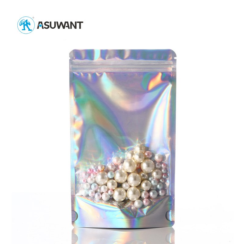 Low Price Holographic Mylar Zipper With Three Side Food Plastic Packing Double Seal Bag