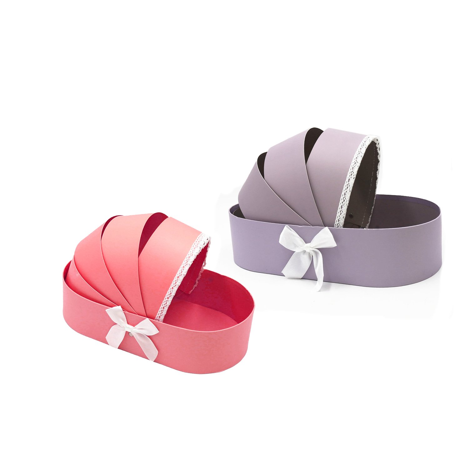 Handmade Wholesale Luxury Baby Cradle Handheld Rose Arrangements Bouquets Cardboard Paper Package Bloom Blossom Gift Flower Box