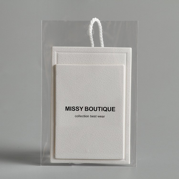 Custom Logo Paper Retail Packaging Label Hang Tag For Garment Clothing Handbag Leather Bag