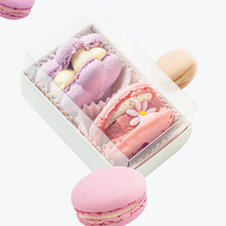 Transparent Food Grade Mini Candy Chocolate Boxes Packaging Paper Box For Macarons With Window