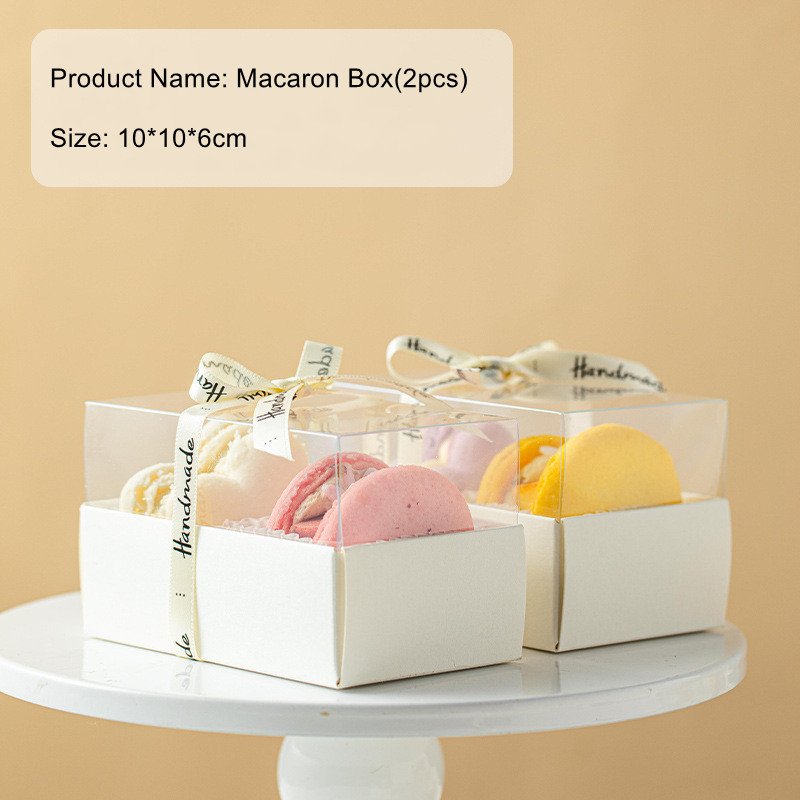 Transparent Food Grade Mini Candy Chocolate Boxes Packaging Paper Box For Macarons With Window