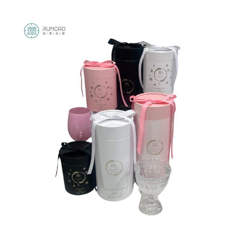 Custom Private Label Cylindrical Candle Gift Jar Candle Tea Light Packaging Tube Round Candle Box For Bottles