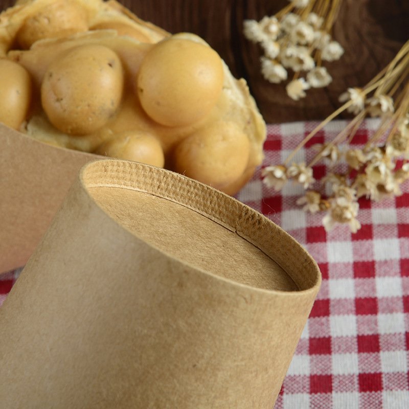 Disposable Kraft Fast Food Packaging Waffle Paper Holders French Fries Popcorn paper cups