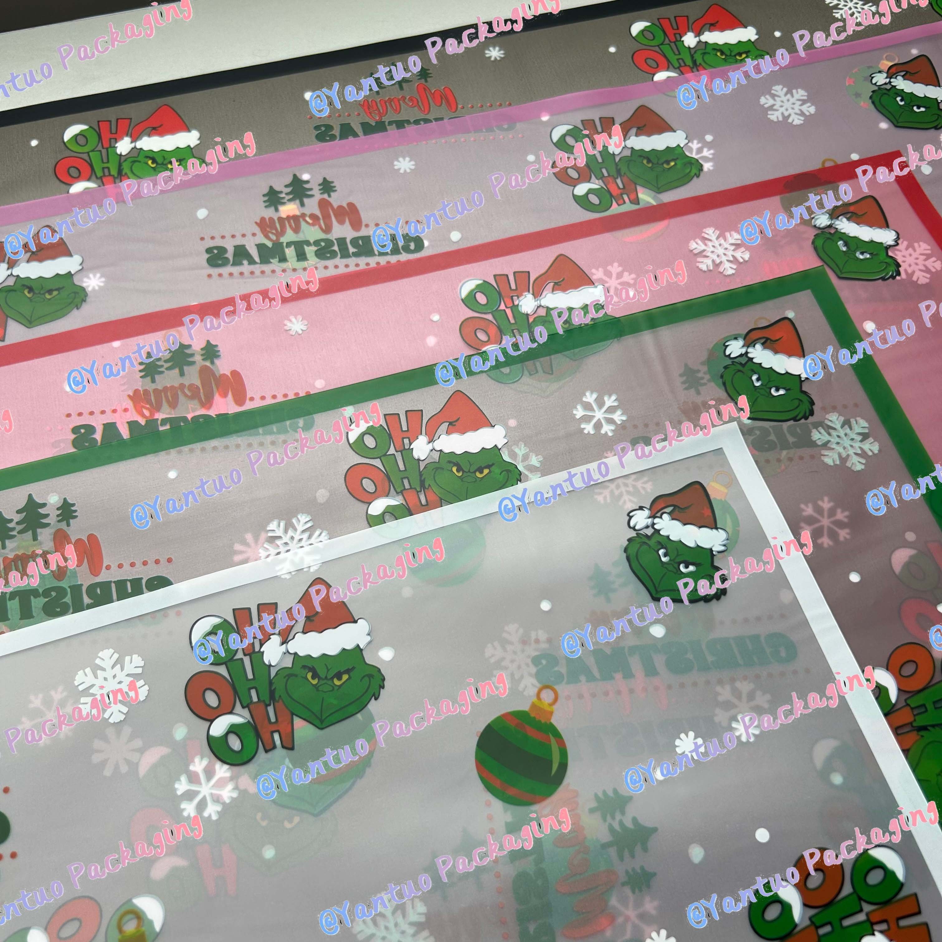 Grinch Wrap Flower Paper New Designer Custom Personalized Christmas Style Flower Wrapping Paper Bouquet packaging