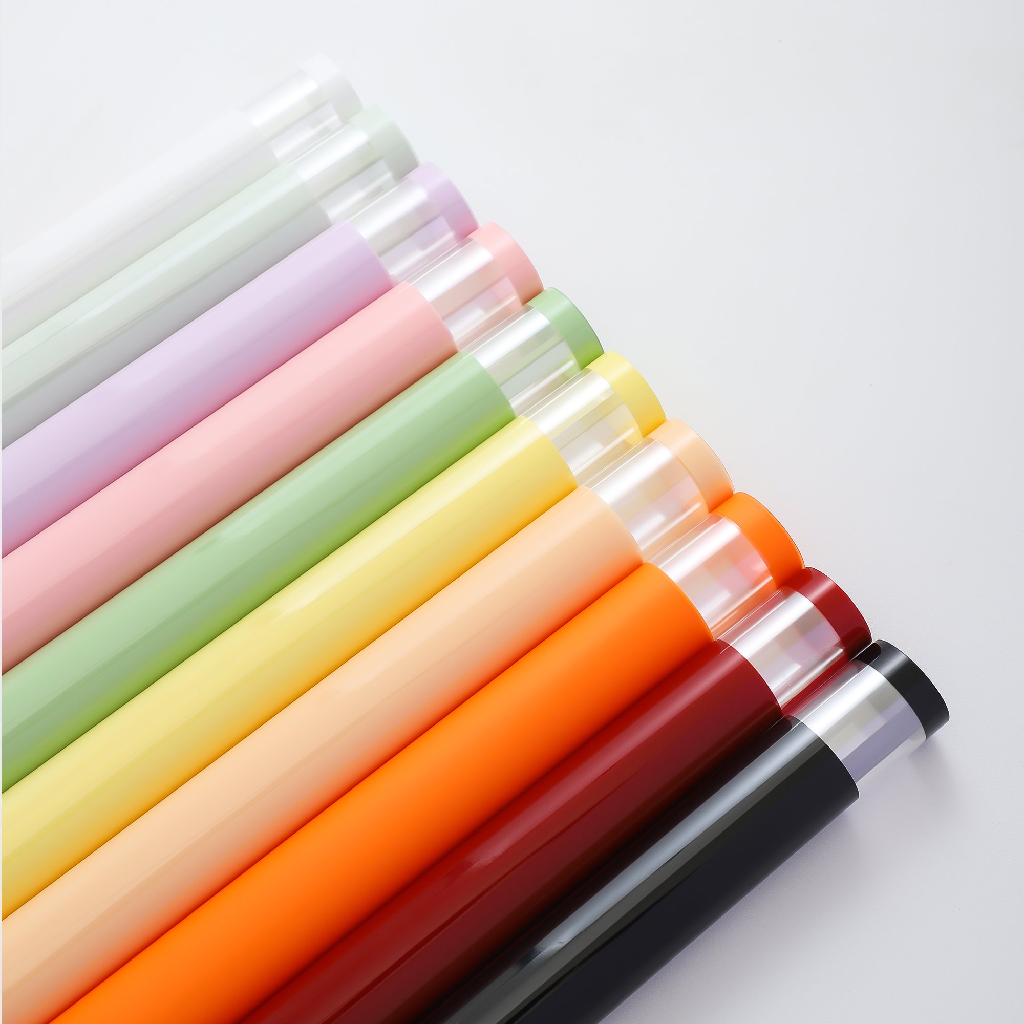 Fall In Color Ins Style Minimalist OPP Transparent Border Packaging Paper Solid Color Fresh Flower Waterproof Wrapping Paper