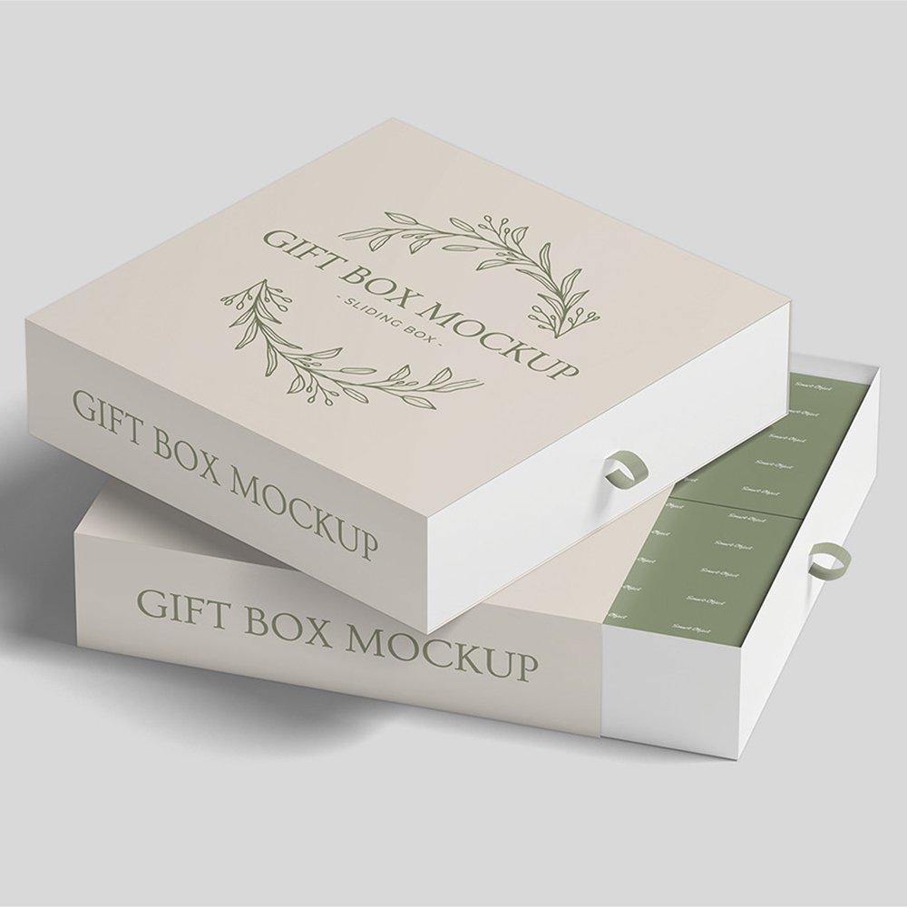 Custom Luxury Rigid Drawer Box Beige Paper Cardboard Packaging Sliding Jewelry Gift Box