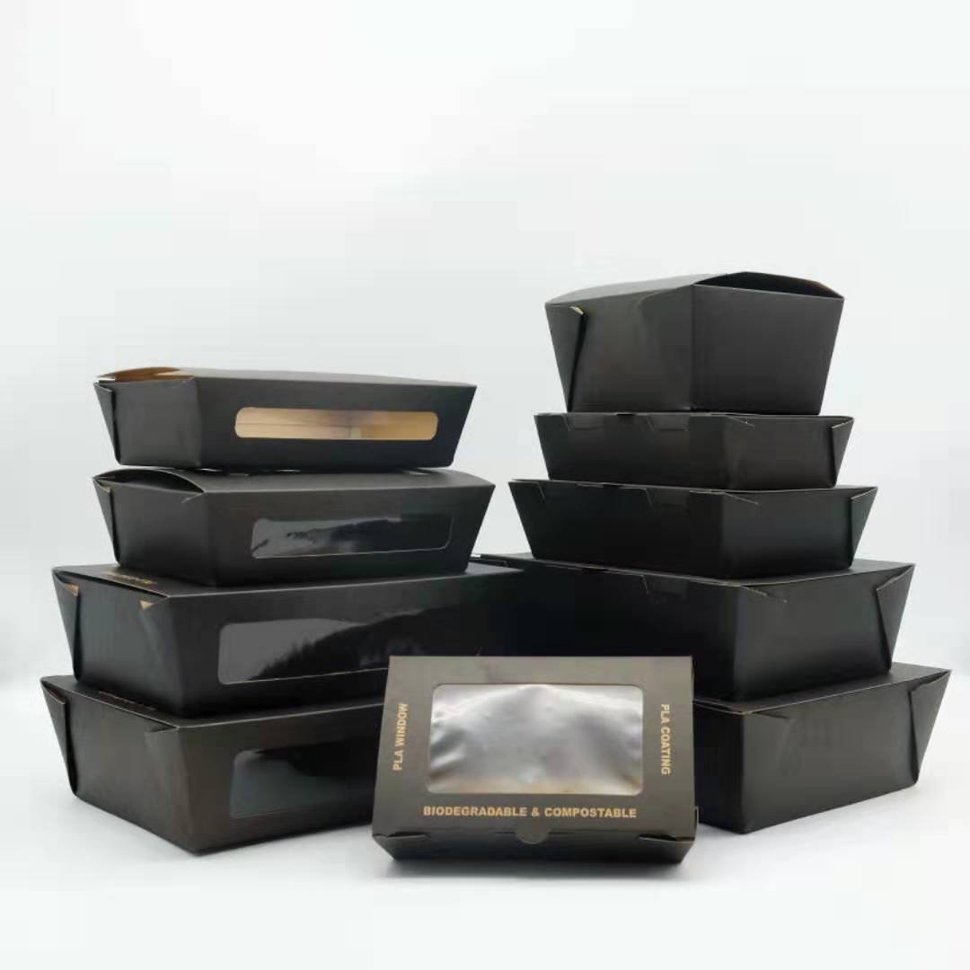 Disposal Corrugated Paper Food Container Accept Eco Friendly Fast Food Paper Kraft Paper Private Printing Cake Packaging CN;FUJ