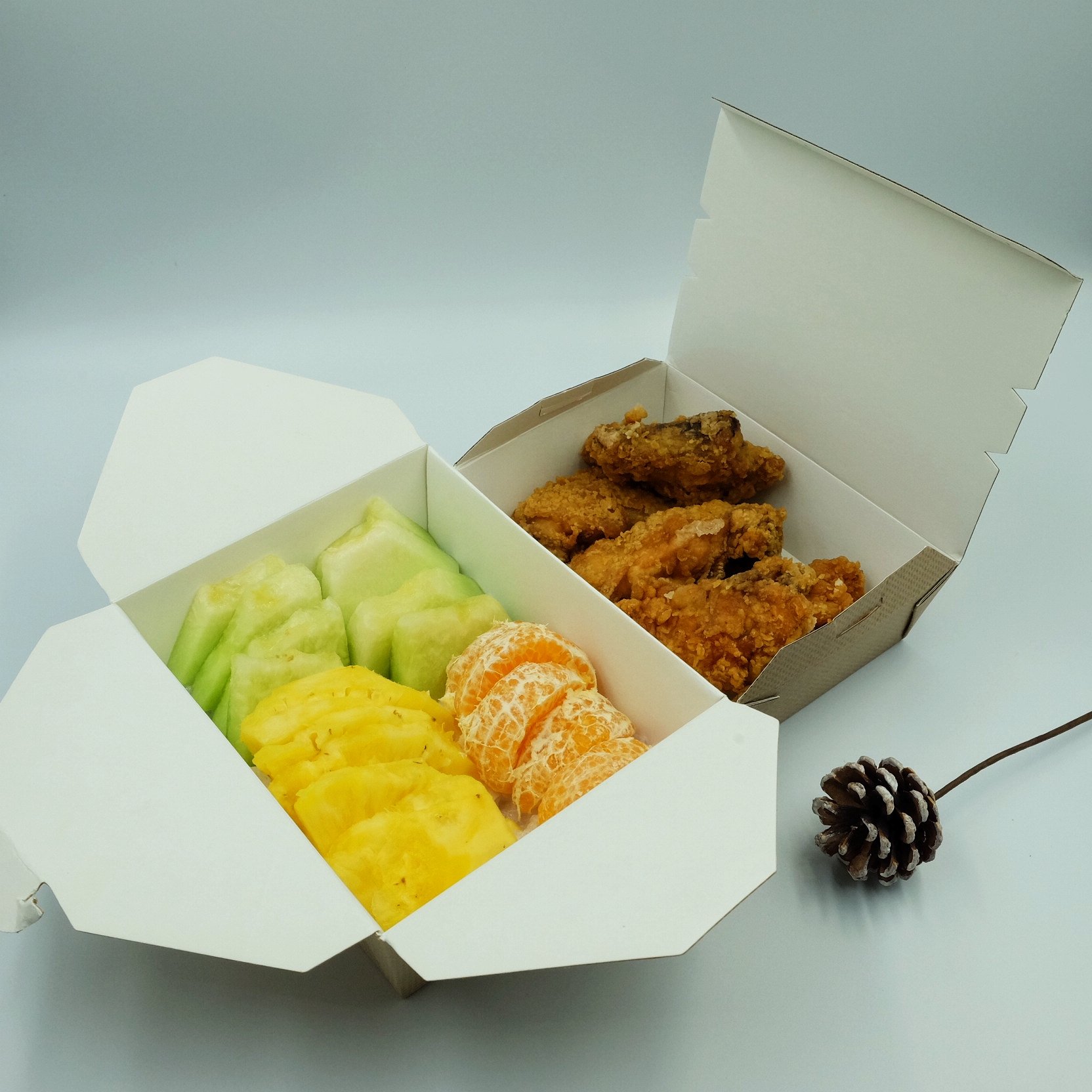 Disposal Corrugated Paper Food Container Accept Eco Friendly Fast Food Paper Kraft Paper Private Printing Cake Packaging CN;FUJ