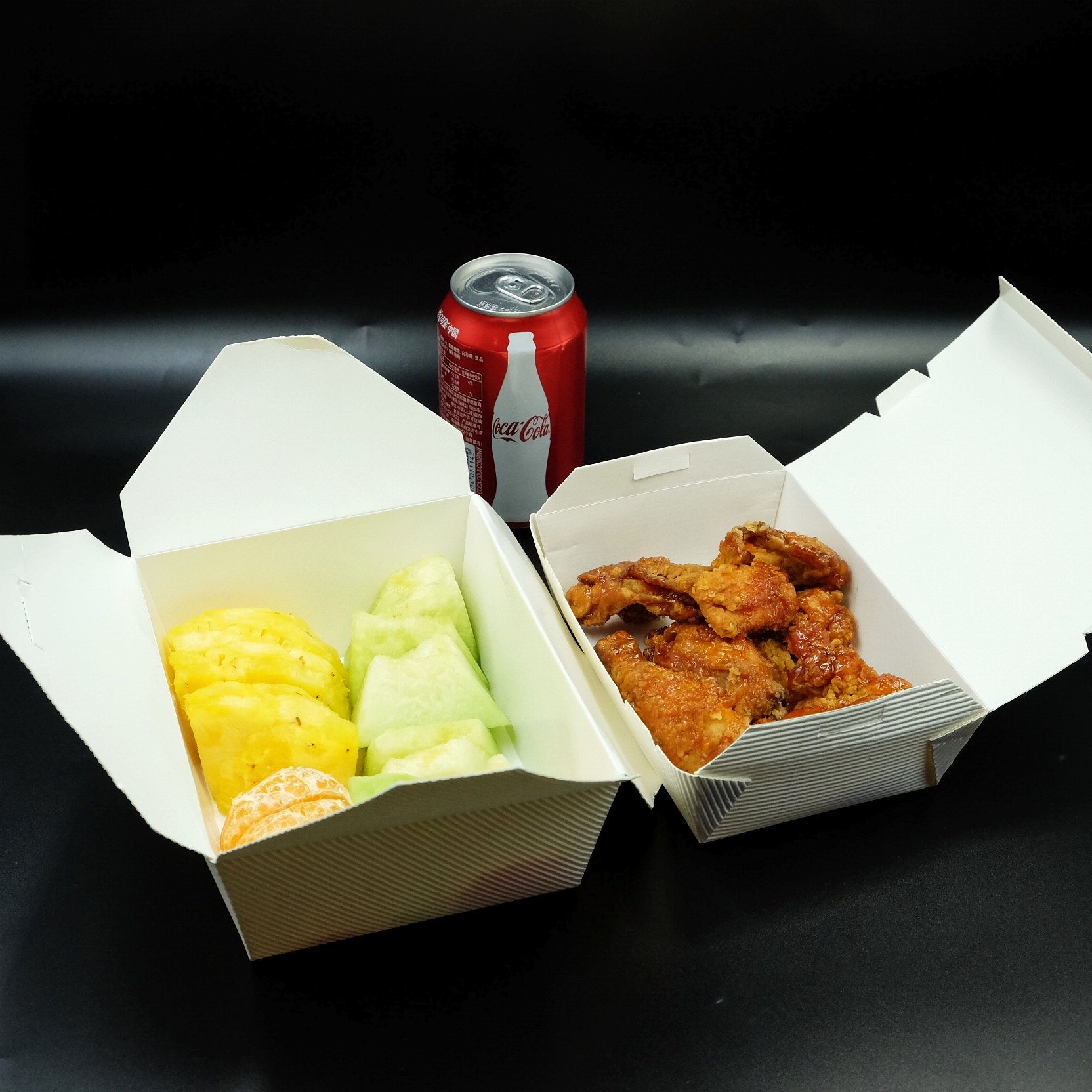 Disposal Corrugated Paper Food Container Accept Eco Friendly Fast Food Paper Kraft Paper Private Printing Cake Packaging CN;FUJ