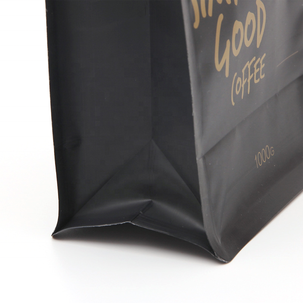 Compostable Custom Bio Pla Biodegradable Coffee Bags Matte Print 500g Biodegradable Coffee Paper Bag With Valve Tin Tie Closure