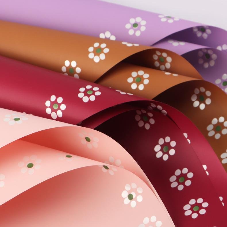 HUABAN 20pcs/bag waterproof flower packaging paper with exquisite small floral patterns, flower shop supplies
