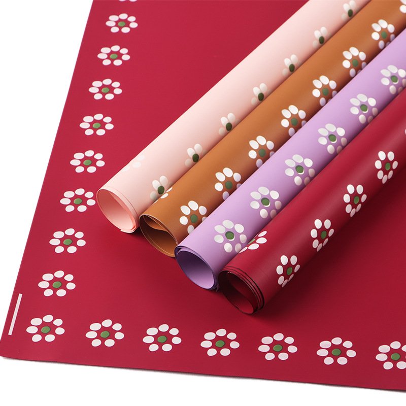 HUABAN 20pcs/bag waterproof flower packaging paper with exquisite small floral patterns, flower shop supplies