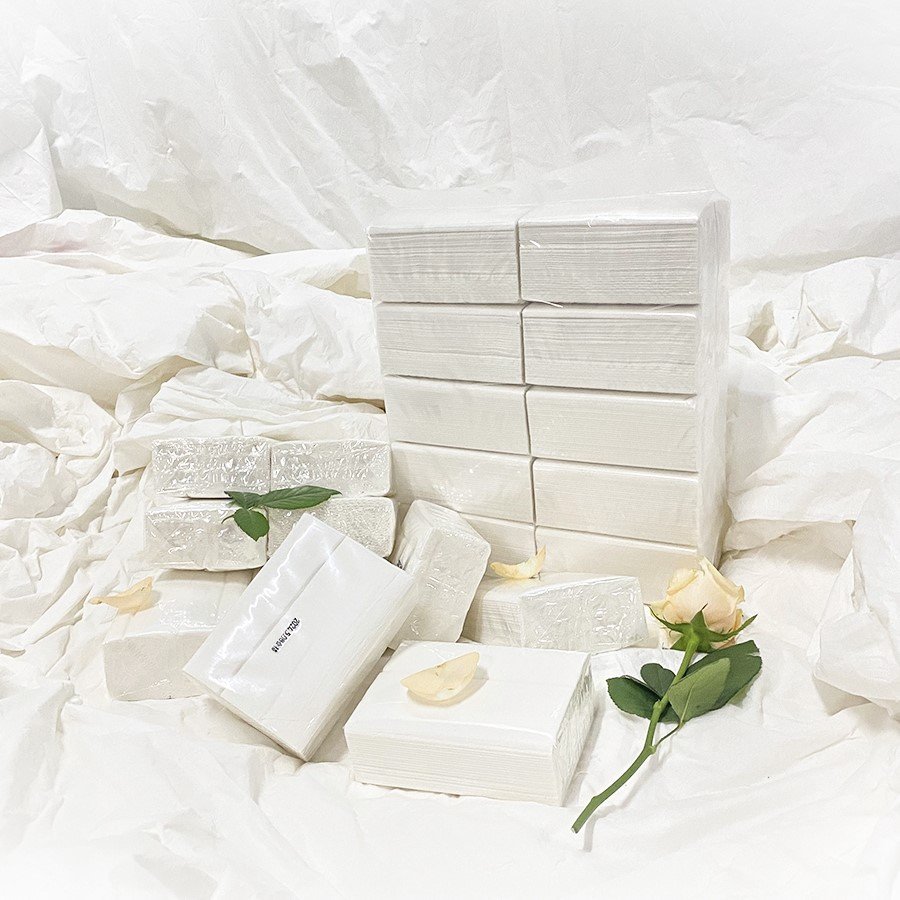 Facial Tissues 4layers Super Soft Spot Facial Tissues Bulk Packaging Comfortable Tissue Paper