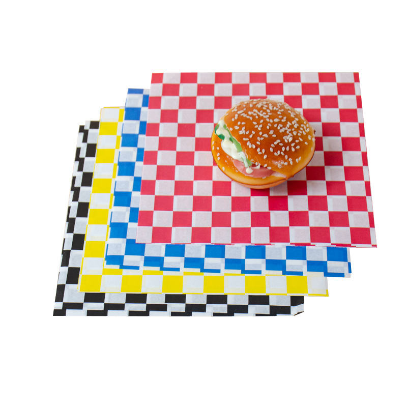 Free Design Customized Printed Logo and Size Food Safe Grade burger paper Greaseproof Deli Meat Wrapping Wax Coated Paper