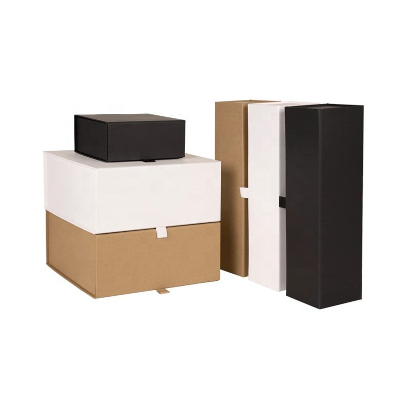 Wholesale Packaging Box Black Magnetic Closure Luxury Folding Magnetic Gift Box