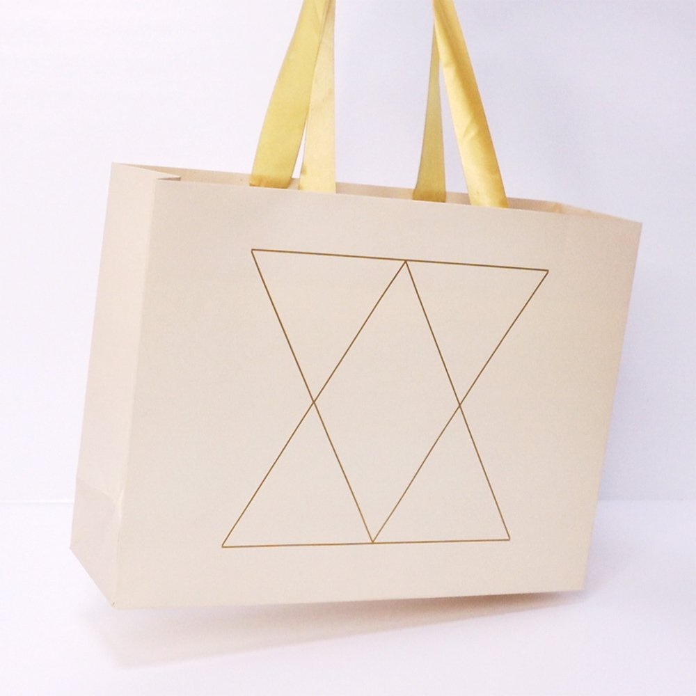 Custom Logo Paper Bag Clothing Gift Packaging Shopping Paper Bag with Ribbon