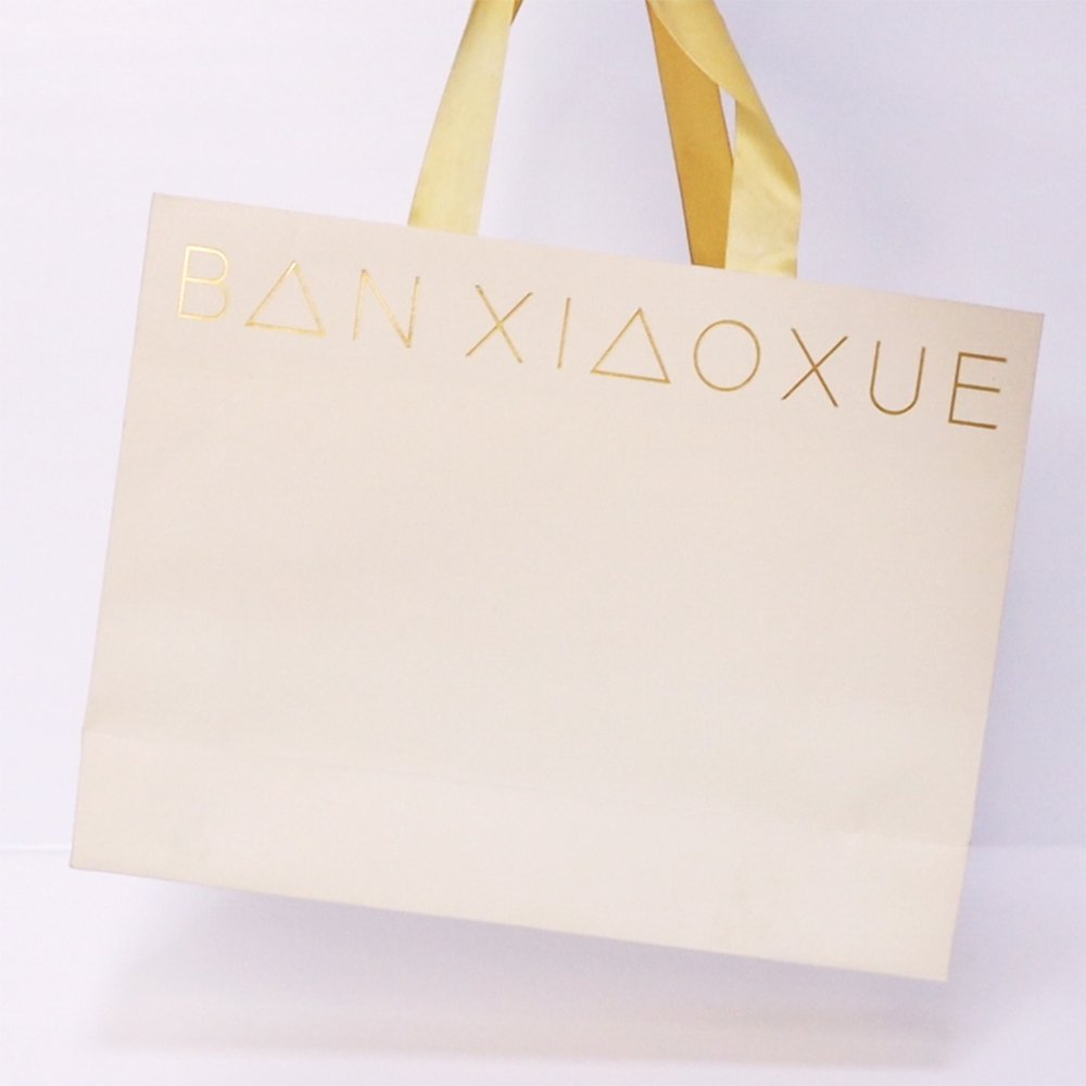 Custom Logo Paper Bag Clothing Gift Packaging Shopping Paper Bag with Ribbon