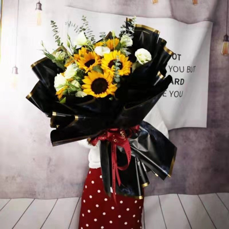 Wholesale Floral Wrapping Paper Material Flower packaging New Marbled Phnom Penh Waterproof Matte Paper 20 Sheets/bag