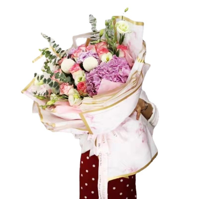 Wholesale Floral Wrapping Paper Material Flower packaging New Marbled Phnom Penh Waterproof Matte Paper 20 Sheets/bag