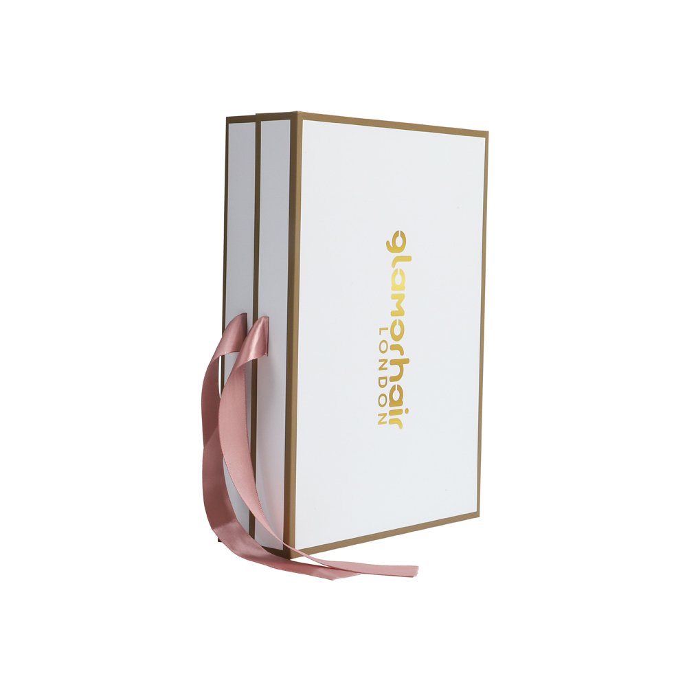 Full Printing Custom Hardcover Magnetic Gift Boxes With Ribbon Wig Packaging Paper Boxes Hair Straightener Packaging Paper Boxes