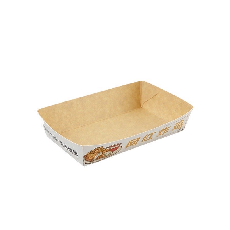 Mixed Color Recycled Materials Paper Box Good Printing Packaging OEM Customised Paper Boat Tray for Food Made From Singapore