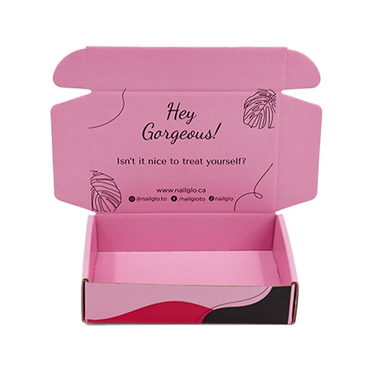 W174 Custom corrugated mailing box. Pink Kraft paper For Clothes shipping boxes custom logo