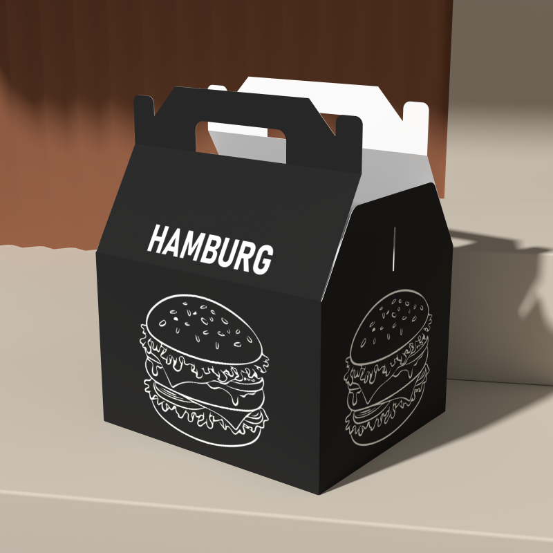 New Design Portable Fried Chicken Box Burger Sandwich Paperboard Box Hamburger Packaging Boxes