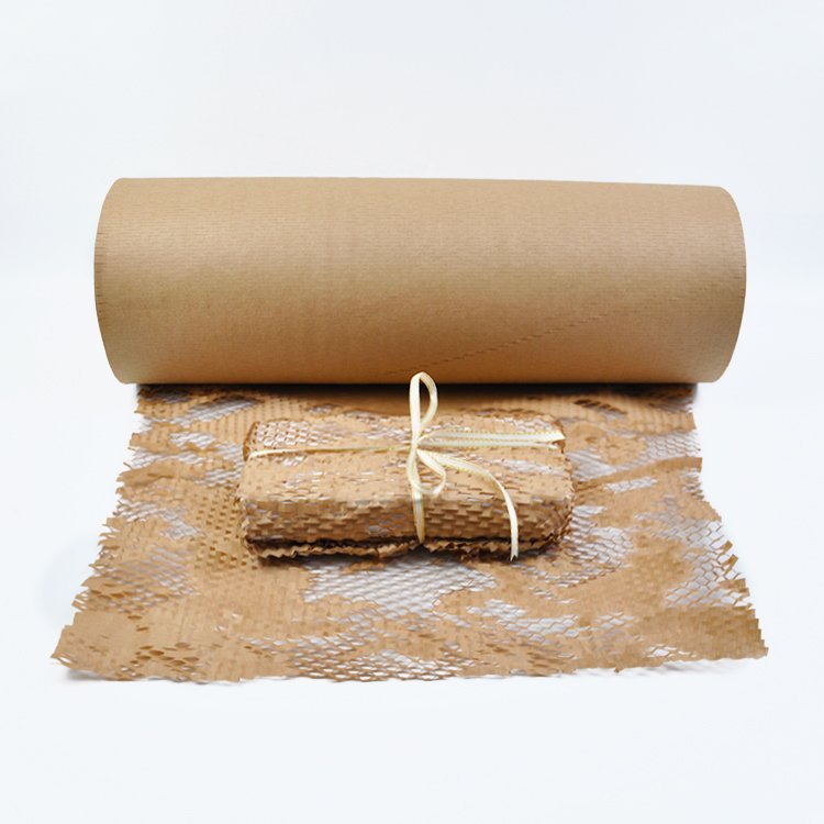 Wholesale Eco-friendly Biodegradable Kraft Brown Packaging Cushion Paper Honeycomb Protective Wrap