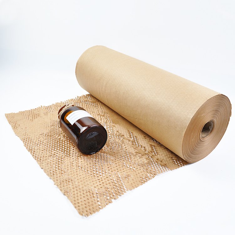 Wholesale Eco-friendly Biodegradable Kraft Brown Packaging Cushion Paper Honeycomb Protective Wrap