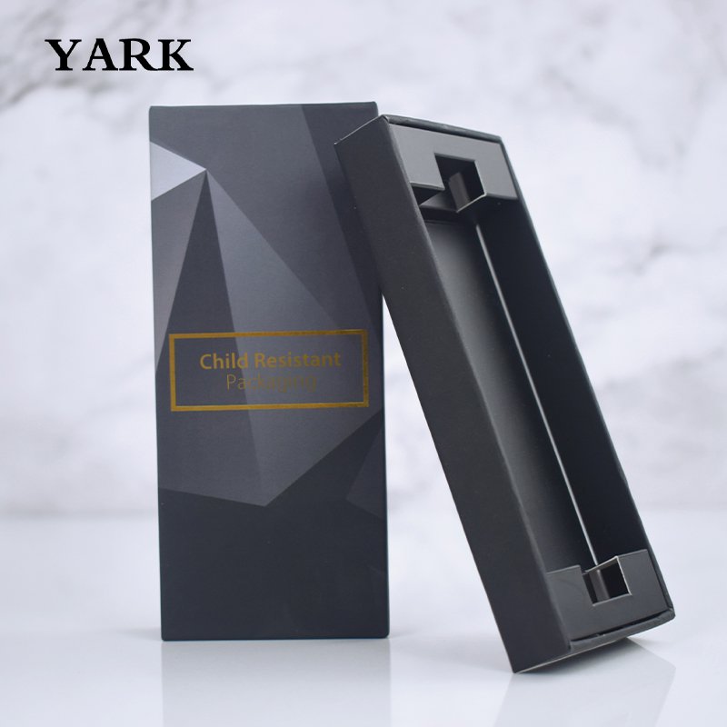 Custom 0.5ml 1ml Childproof Cartridge Drawer Box Rectangular Paper Packaging UV Advantage CR Button Car Resistant Cart Packaging