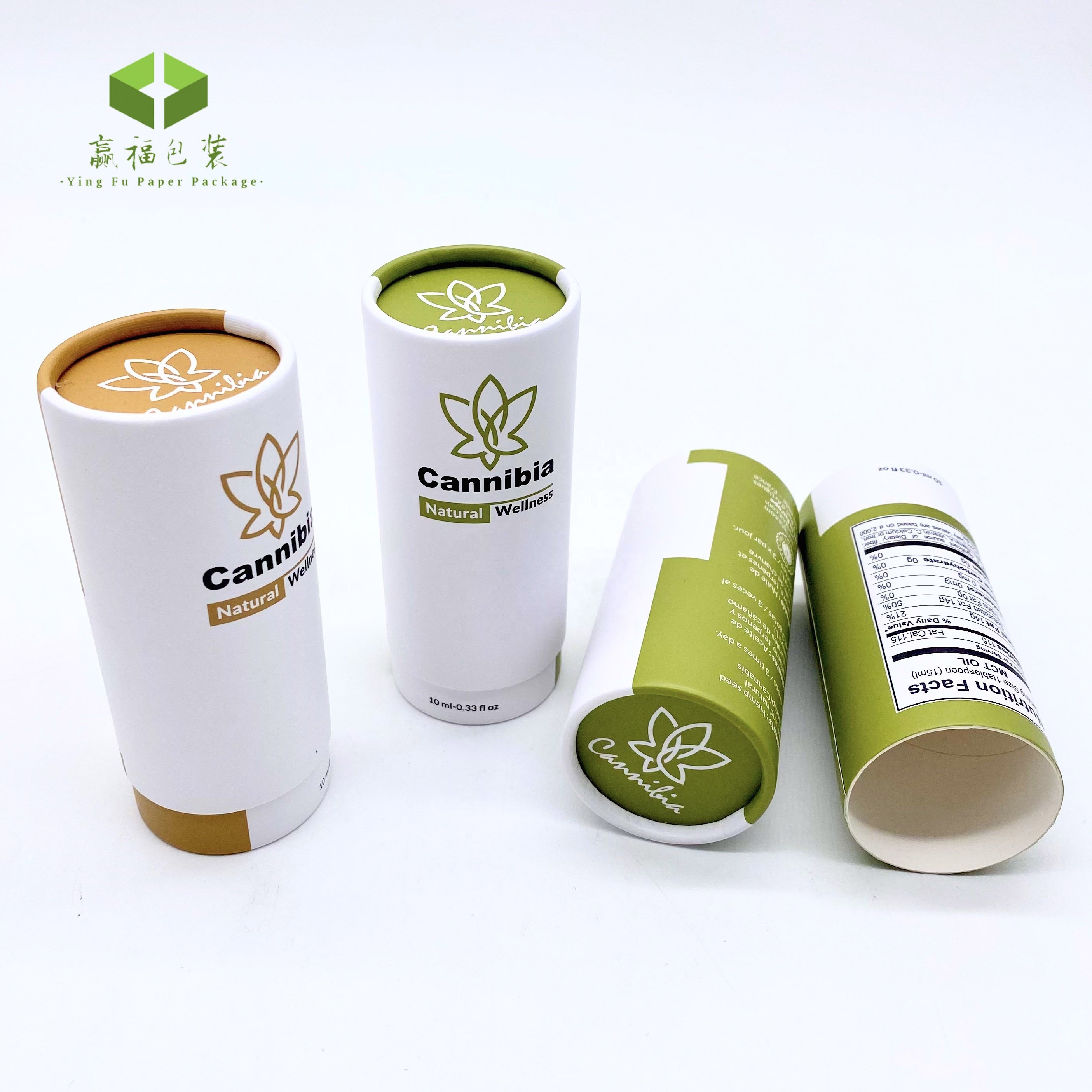 Custom luxury gold gift cardboard cylinder recycled round essential oil paper tube box packaging paper tube water bottle