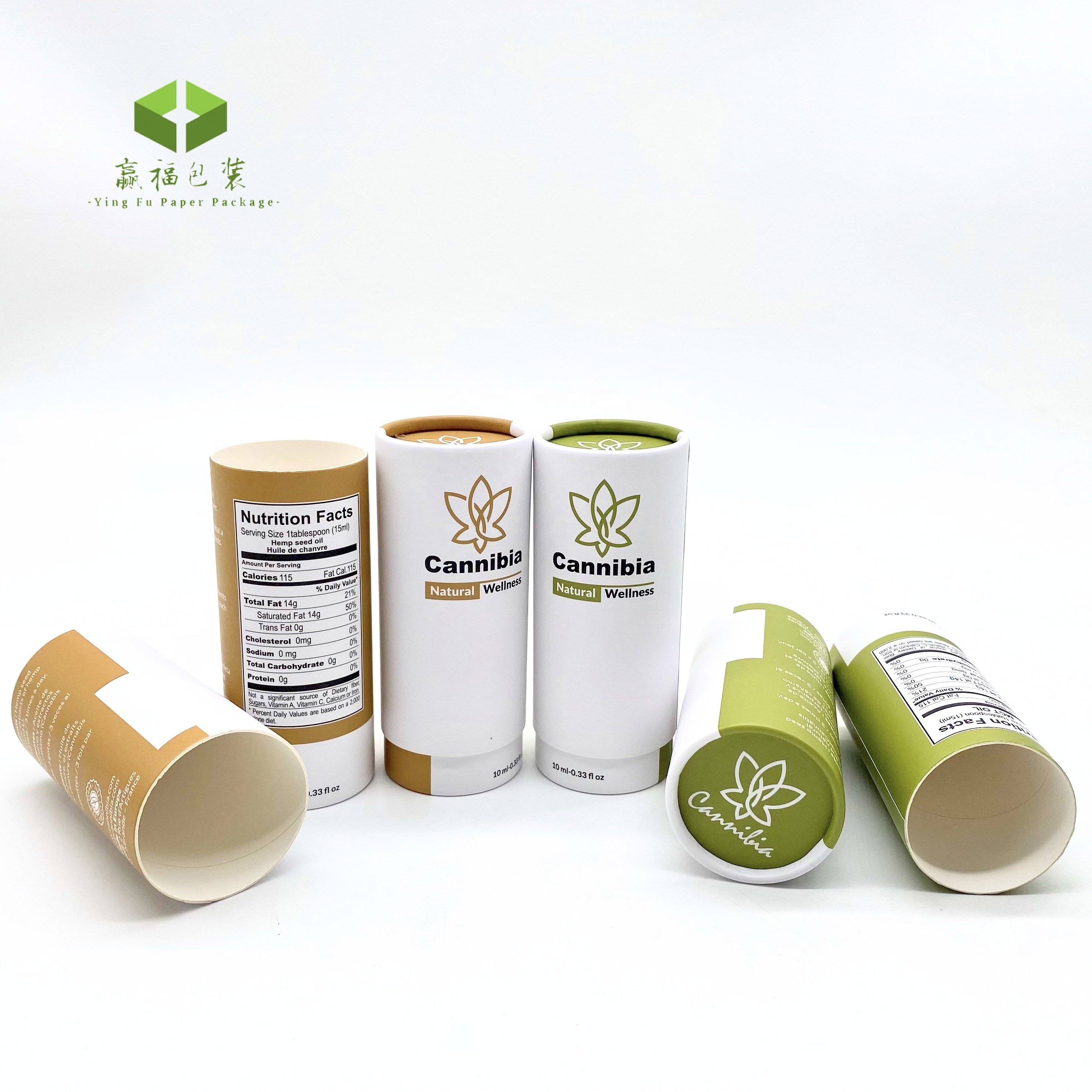 Custom luxury gold gift cardboard cylinder recycled round essential oil paper tube box packaging paper tube water bottle