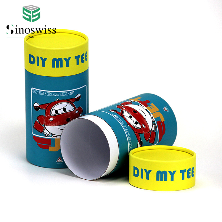 2023 Eco friendly Custom Logo Kraft Paper Tube Box for Anniversary Candle Puzzle Gift Paper Container Tube