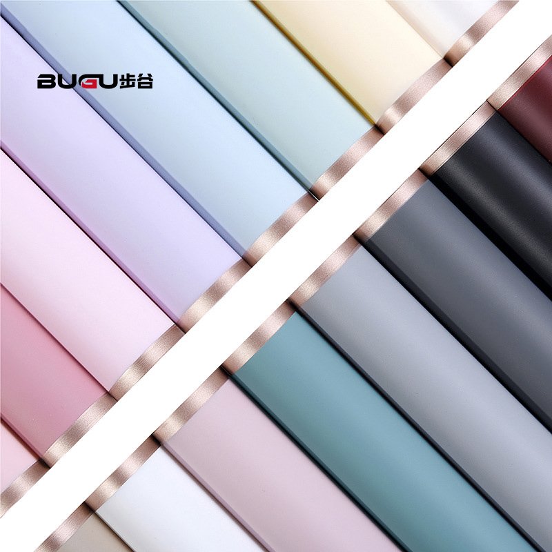 High Quality Golden Edge Korean paper wholesale floral bouquet wrapping paper for flower gift wrapping paper