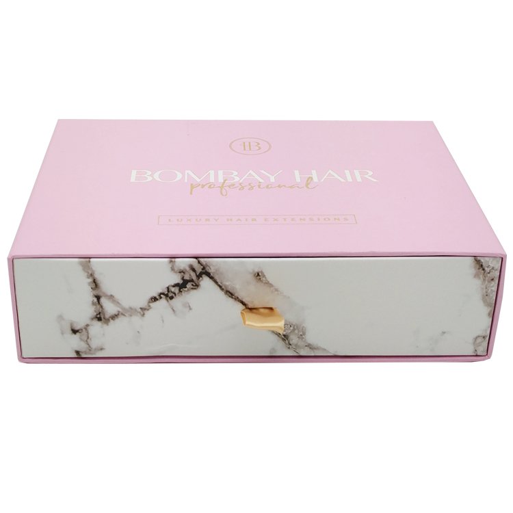 Custom Logo Eco Friendly Printed Hard Rigid Recycle Style Cardboard Paper Packaging Drawer Sliding Gift Box With Ribbon Handle