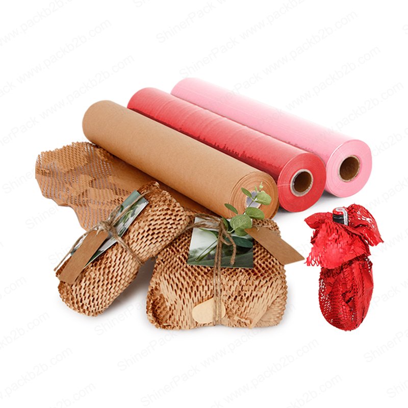 100% eco-friendly Hot Sell Colorful Honeycomb Paper Roll for Gift Packaging in 2024