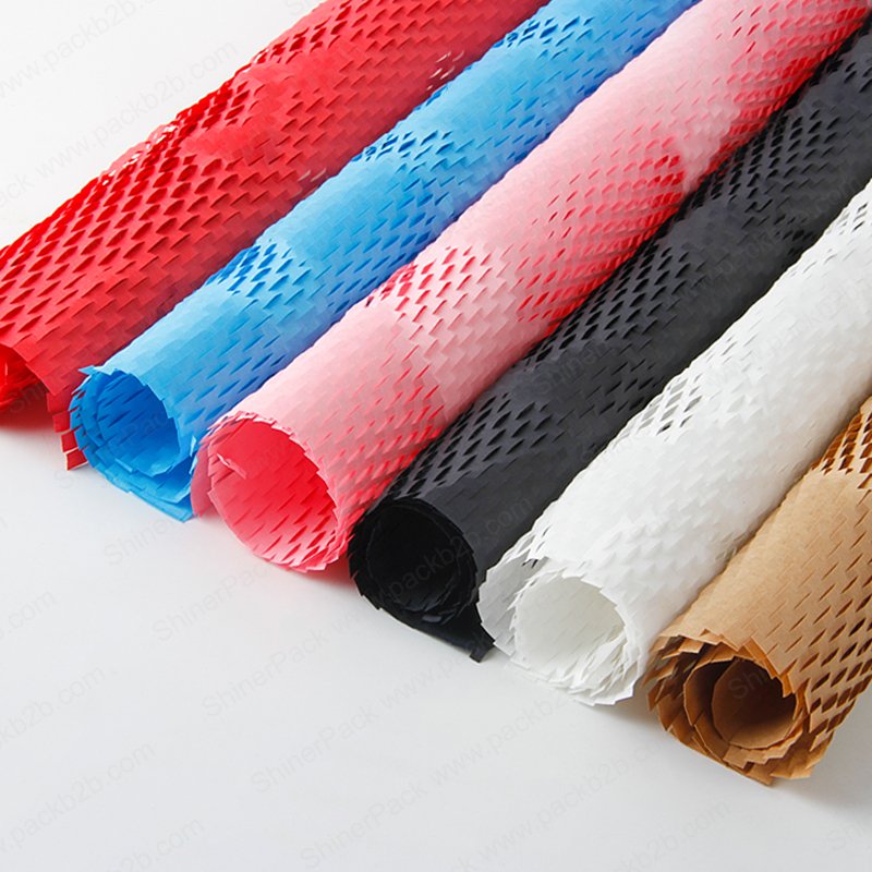 100% eco-friendly Hot Sell Colorful Honeycomb Paper Roll for Gift Packaging in 2024