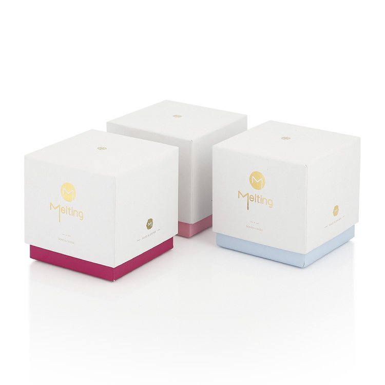 Wholesale Paper Cardboard Printed 2 Piece Square Candle Gift Box Packaging Luxury Gift Box Matte